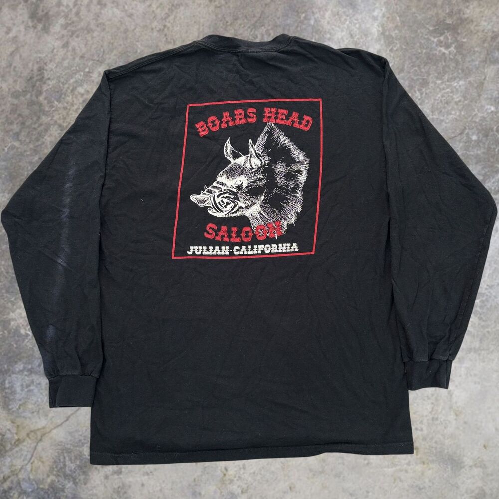 Boars Head Saloon Juliah California Graphic Shirt Mens Large Black Hanes Beefy